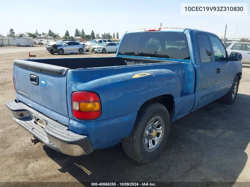 2003 Chevrolet Silverado 1500 Ls VIN: 1GCEC19V93Z310830 Lot: 40566255