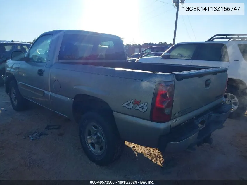 2003 Chevrolet Silverado 1500 Ls VIN: 1GCEK14T13Z166747 Lot: 40573560