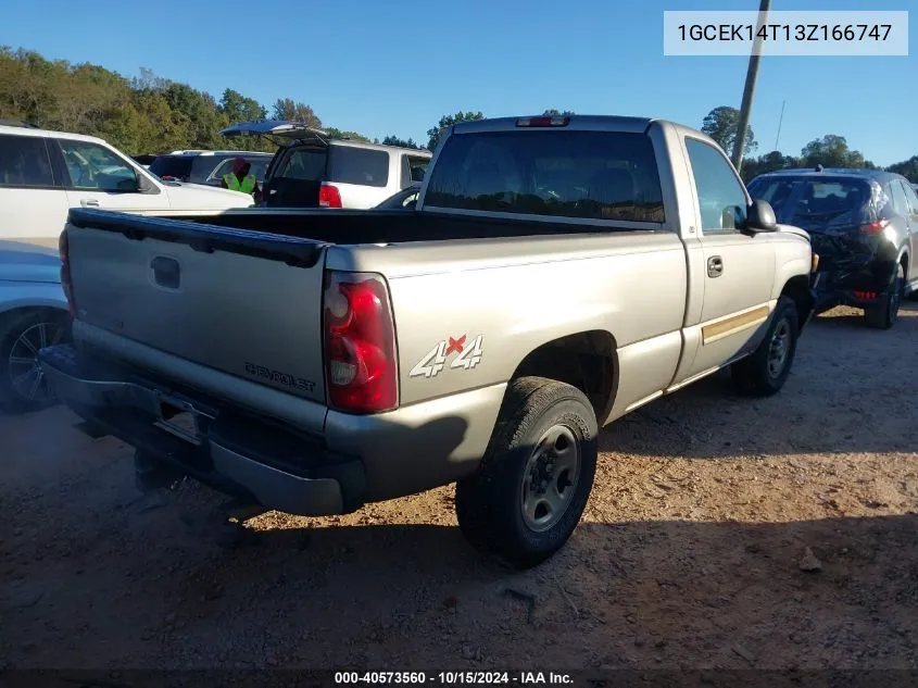 2003 Chevrolet Silverado 1500 Ls VIN: 1GCEK14T13Z166747 Lot: 40573560