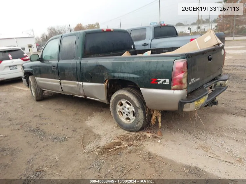 2003 Chevrolet Silverado 1500 Ls VIN: 2GCEK19T331267113 Lot: 40588445