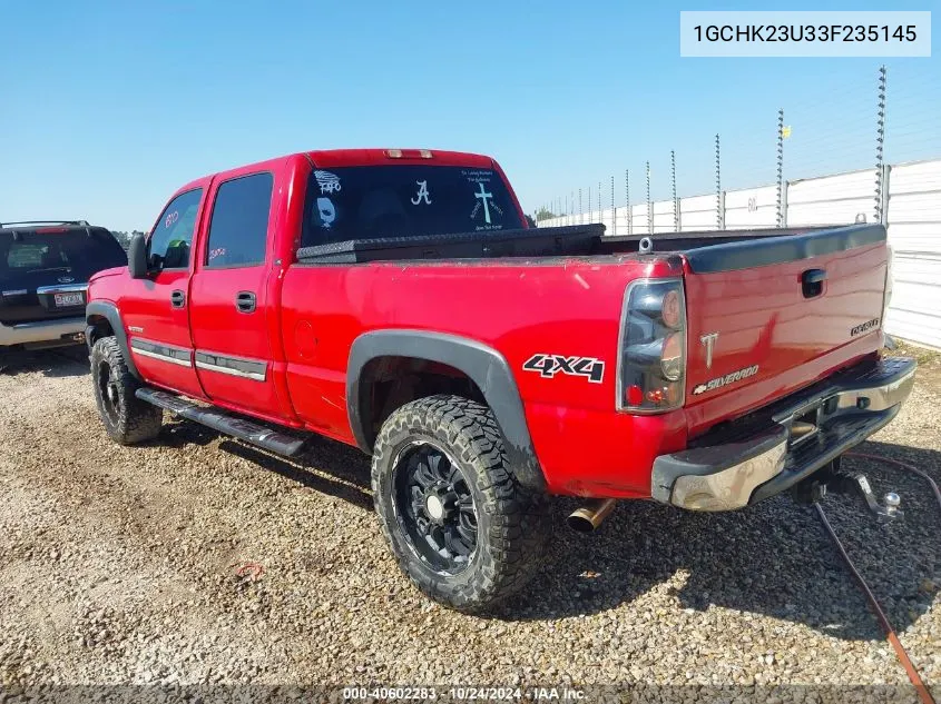 2003 Chevrolet Silverado 2500Hd Ls VIN: 1GCHK23U33F235145 Lot: 40602283