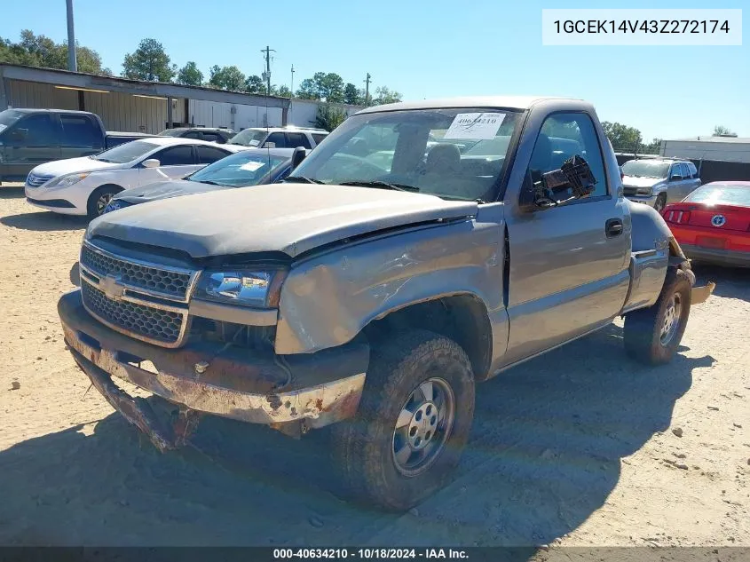 2003 Chevrolet Silverado 1500 Ls VIN: 1GCEK14V43Z272174 Lot: 40634210