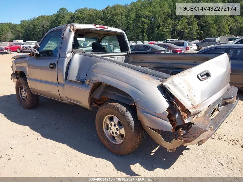 2003 Chevrolet Silverado 1500 Ls VIN: 1GCEK14V43Z272174 Lot: 40634210