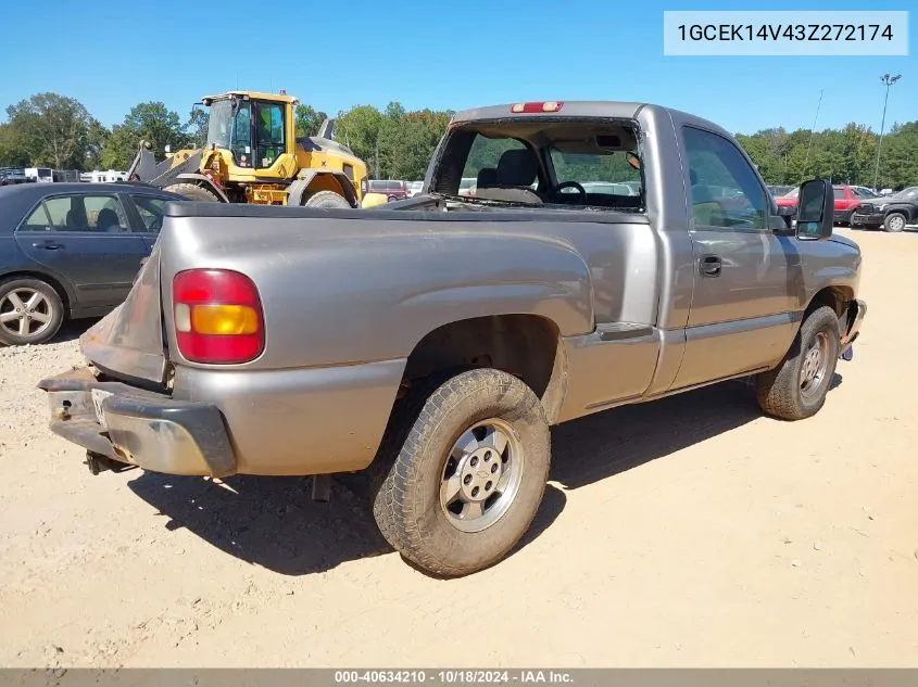 2003 Chevrolet Silverado 1500 Ls VIN: 1GCEK14V43Z272174 Lot: 40634210