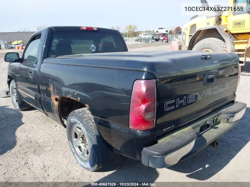 2003 Chevrolet Silverado 1500 VIN: 1GCEC14X63Z271655 Lot: 40687026