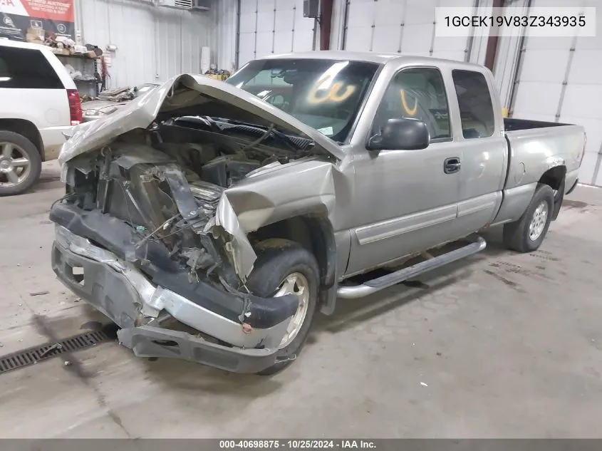 2003 Chevrolet Silverado 1500 Ls VIN: 1GCEK19V83Z343935 Lot: 40698875