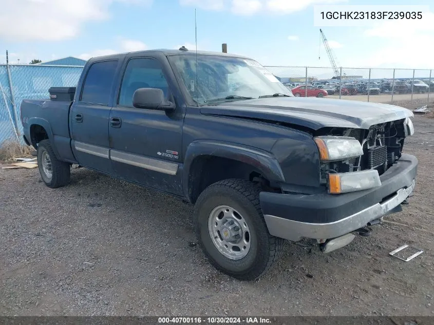 2003 Chevrolet Silverado 2500Hd Ls VIN: 1GCHK23183F239035 Lot: 40700116