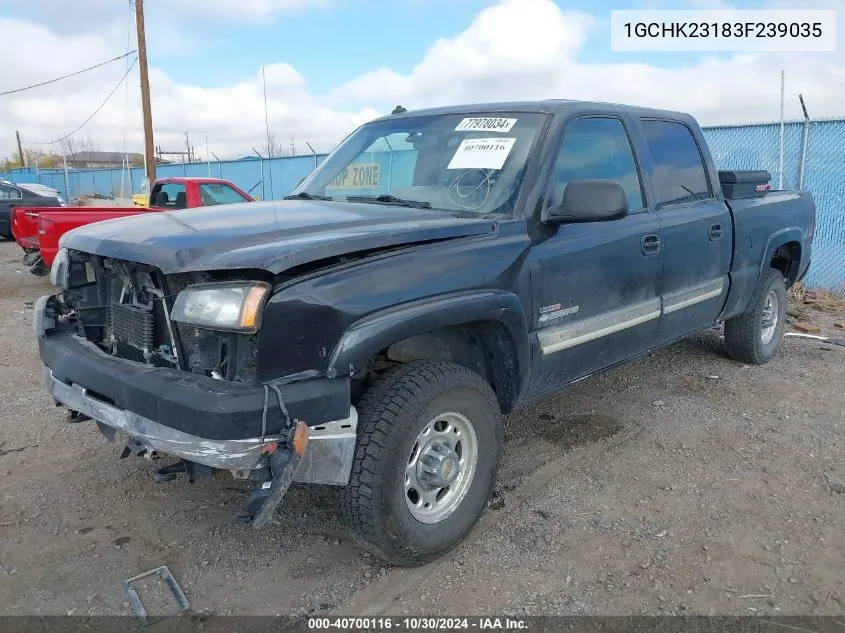 2003 Chevrolet Silverado 2500Hd Ls VIN: 1GCHK23183F239035 Lot: 40700116