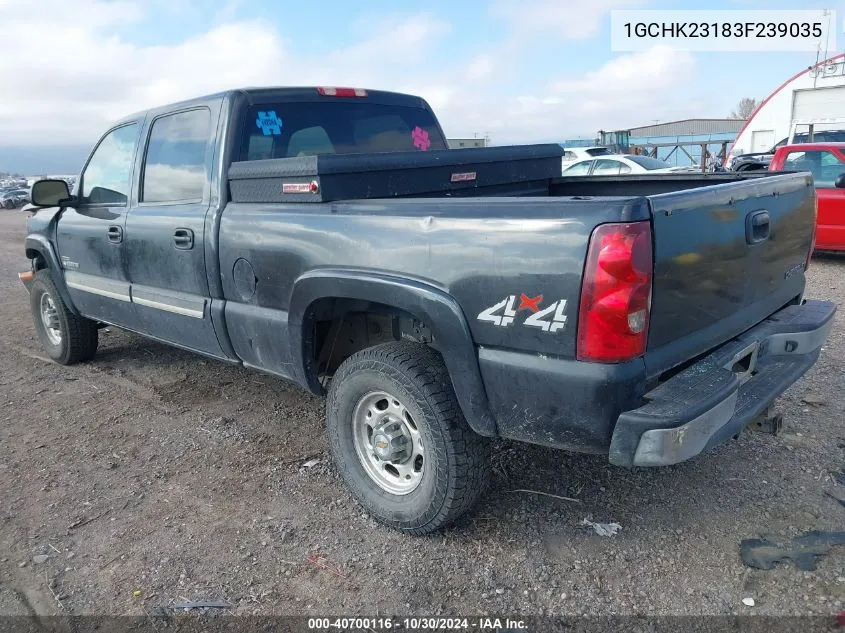 2003 Chevrolet Silverado 2500Hd Ls VIN: 1GCHK23183F239035 Lot: 40700116