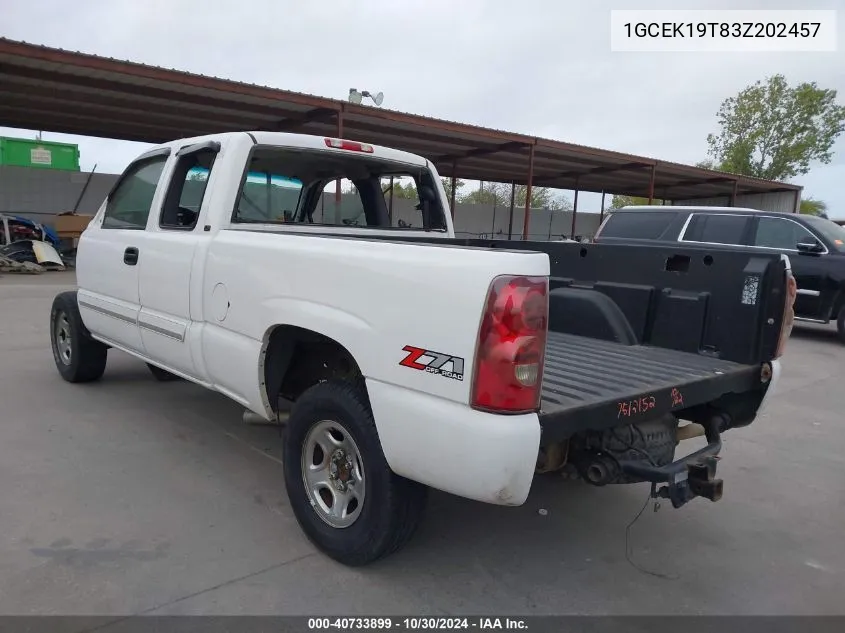 2003 Chevrolet Silverado 1500 Lt VIN: 1GCEK19T83Z202457 Lot: 40733899