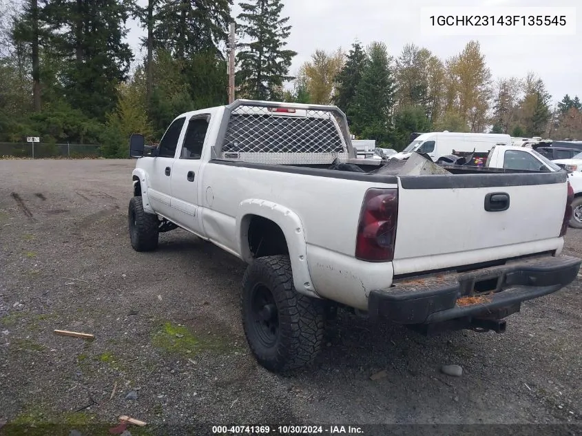 2003 Chevrolet Silverado 2500Hd Lt VIN: 1GCHK23143F135545 Lot: 40741369