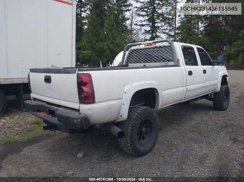 2003 Chevrolet Silverado 2500Hd Lt VIN: 1GCHK23143F135545 Lot: 40741369