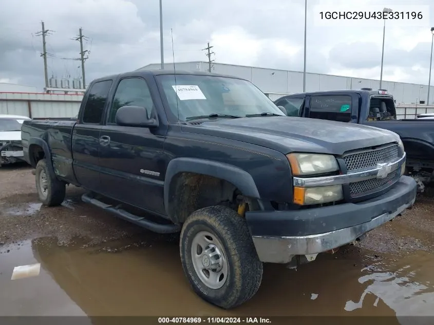 2003 Chevrolet Silverado 2500Hd VIN: 1GCHC29U43E331196 Lot: 40784969