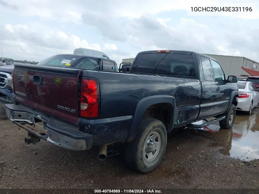 2003 Chevrolet Silverado 2500Hd VIN: 1GCHC29U43E331196 Lot: 40784969