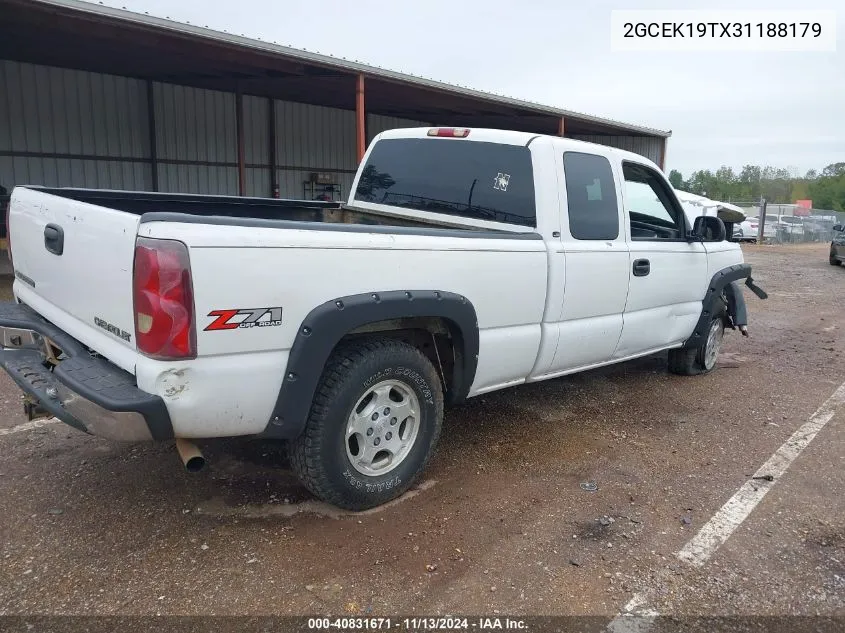 2003 Chevrolet Silverado 1500 Ls VIN: 2GCEK19TX31188179 Lot: 40831671