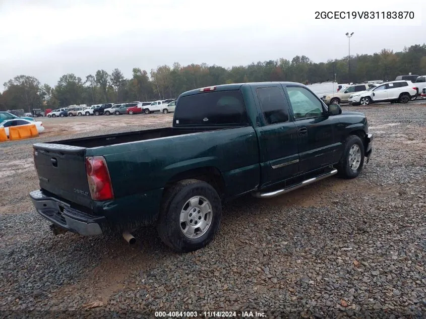 2GCEC19V831183870 2003 Chevrolet Silverado 1500 Ls