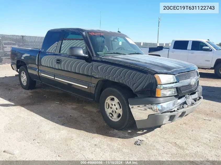 2003 Chevrolet Silverado 1500 Ls VIN: 2GCEC19T631122743 Lot: 40860056