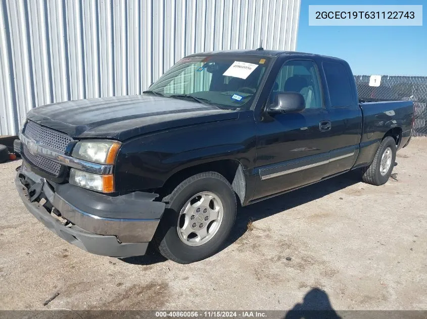 2003 Chevrolet Silverado 1500 Ls VIN: 2GCEC19T631122743 Lot: 40860056