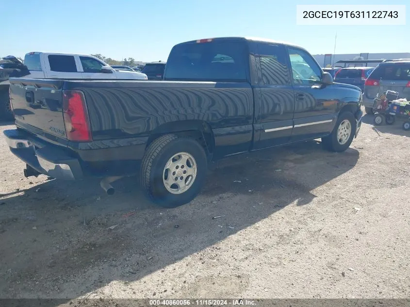 2003 Chevrolet Silverado 1500 Ls VIN: 2GCEC19T631122743 Lot: 40860056