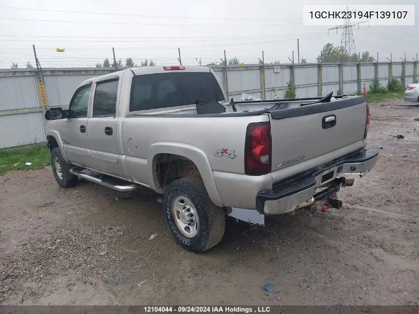 2004 Chevrolet Silverado 2500Hd VIN: 1GCHK23194F139107 Lot: 12104044