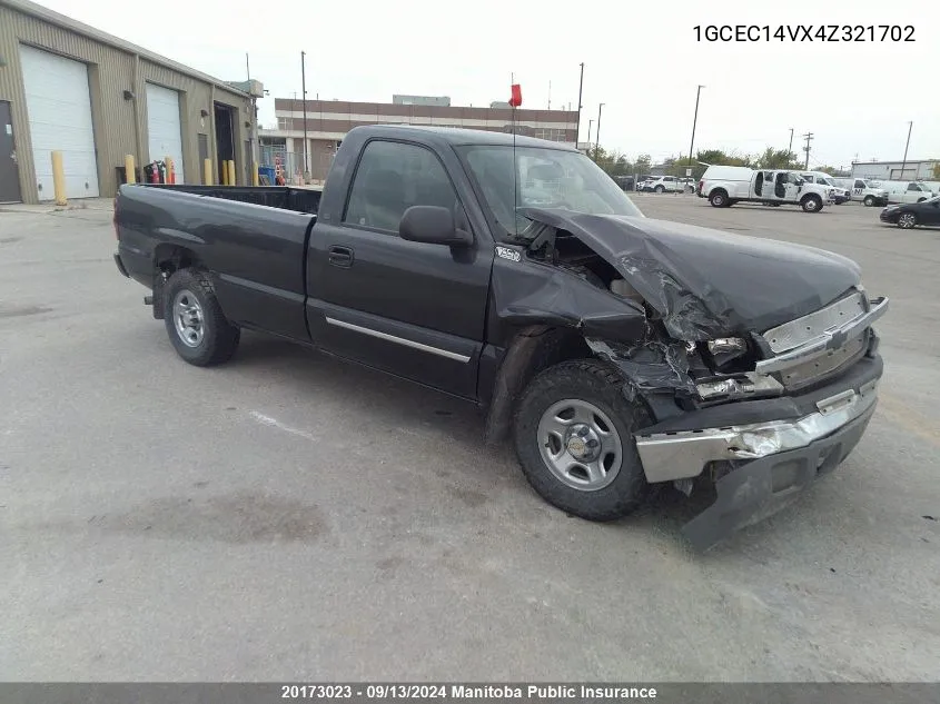 2004 Chevrolet Silverado 1500 VIN: 1GCEC14VX4Z321702 Lot: 20173023