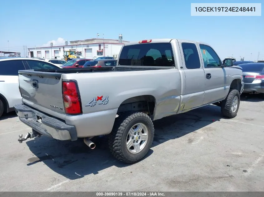 2004 Chevrolet Silverado 1500 Lt VIN: 1GCEK19T24E248441 Lot: 39890139