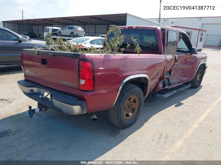 2004 Chevrolet Silverado 1500 Ls VIN: 2GCEC19V041387712 Lot: 40048320