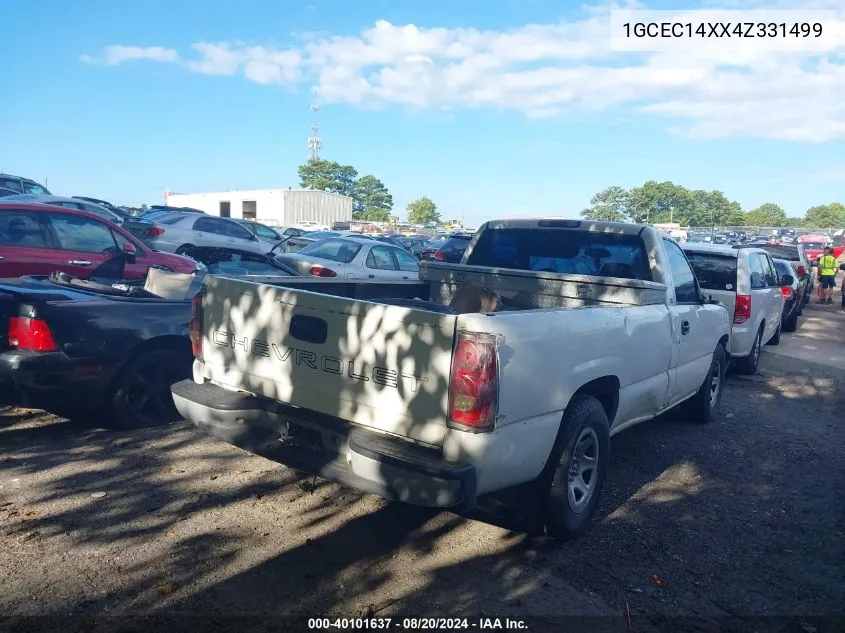 2004 Chevrolet Silverado 1500 Work Truck VIN: 1GCEC14XX4Z331499 Lot: 40101637