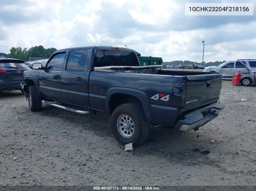 2004 Chevrolet Silverado 2500Hd Ls VIN: 1GCHK23204F218156 Lot: 40107173