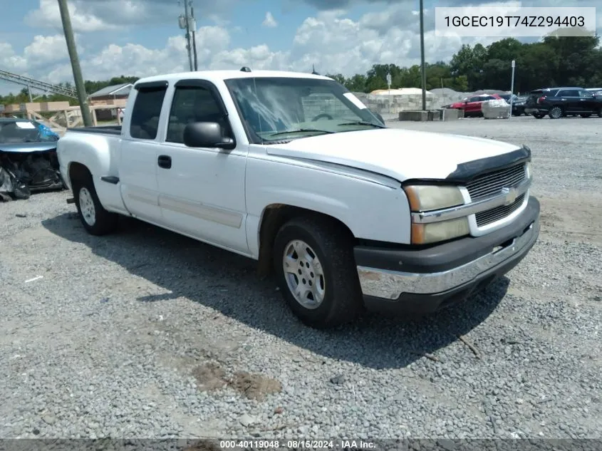 2004 Chevrolet Silverado 1500 Ls VIN: 1GCEC19T74Z294403 Lot: 40119048