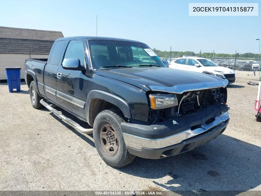 2GCEK19T041315877 2004 Chevrolet Silverado 1500 Z71