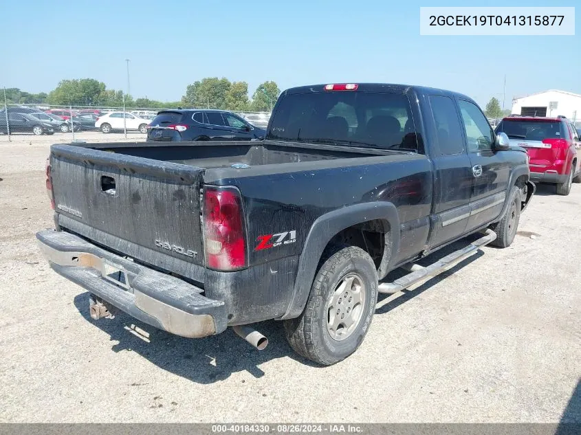 2004 Chevrolet Silverado 1500 Z71 VIN: 2GCEK19T041315877 Lot: 40184330