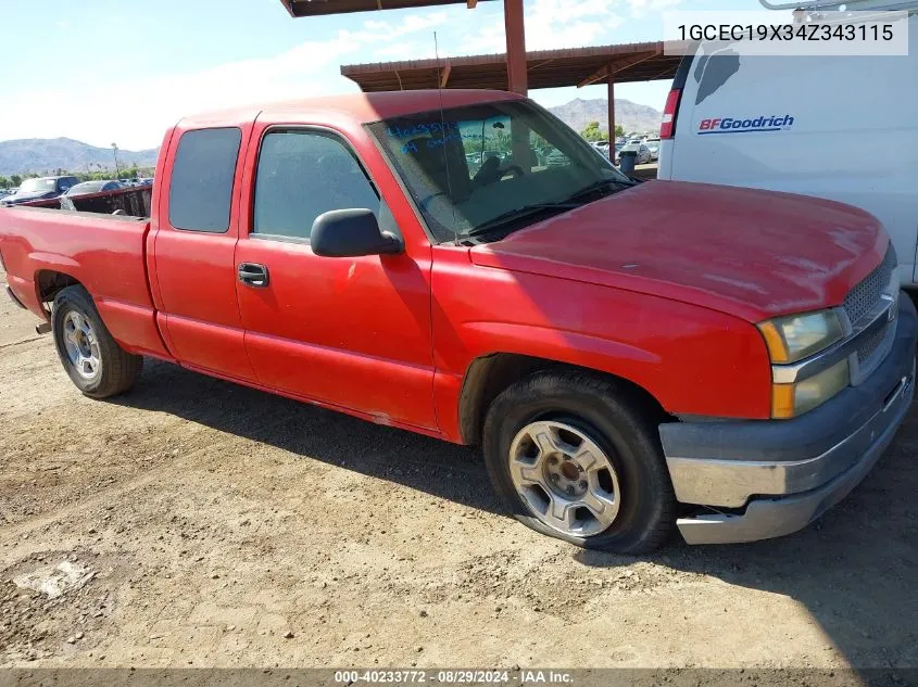 1GCEC19X34Z343115 2004 Chevrolet Silverado 1500 Work Truck