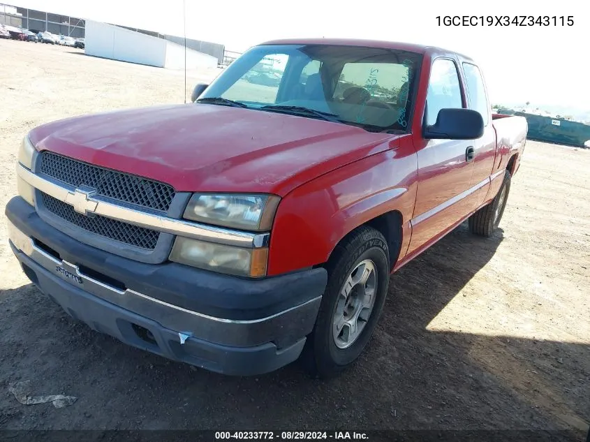 1GCEC19X34Z343115 2004 Chevrolet Silverado 1500 Work Truck