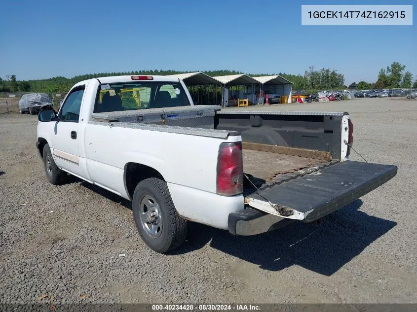 2004 Chevrolet Silverado 1500 Ls VIN: 1GCEK14T74Z162915 Lot: 40234428