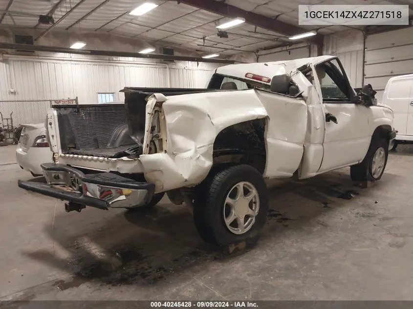 2004 Chevrolet Silverado 1500 Work Truck VIN: 1GCEK14ZX4Z271518 Lot: 40245428