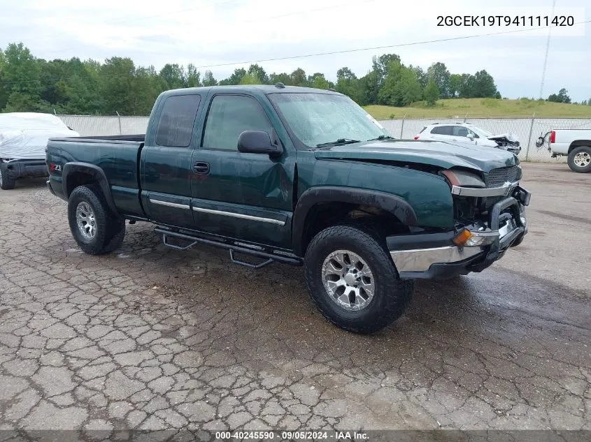 2004 Chevrolet Silverado 1500 Z71 VIN: 2GCEK19T941111420 Lot: 40245590