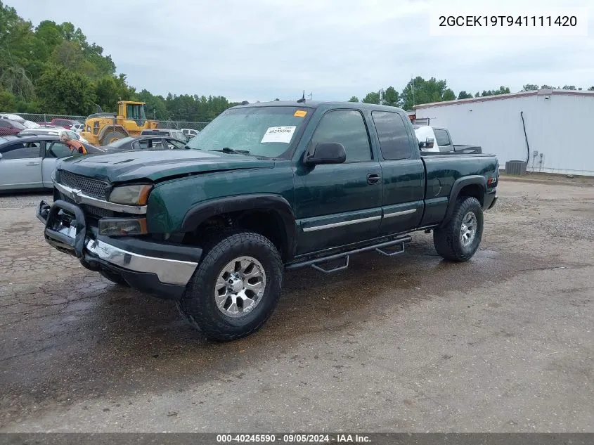 2004 Chevrolet Silverado 1500 Z71 VIN: 2GCEK19T941111420 Lot: 40245590