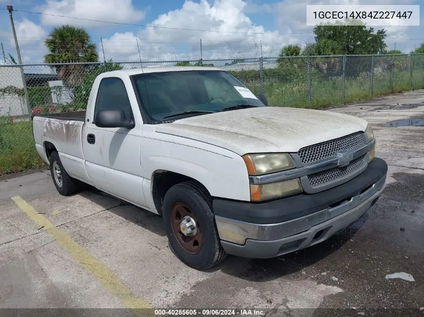 2004 Chevrolet Silverado 1500 Work Truck VIN: 1GCEC14X84Z227447 Lot: 40285605