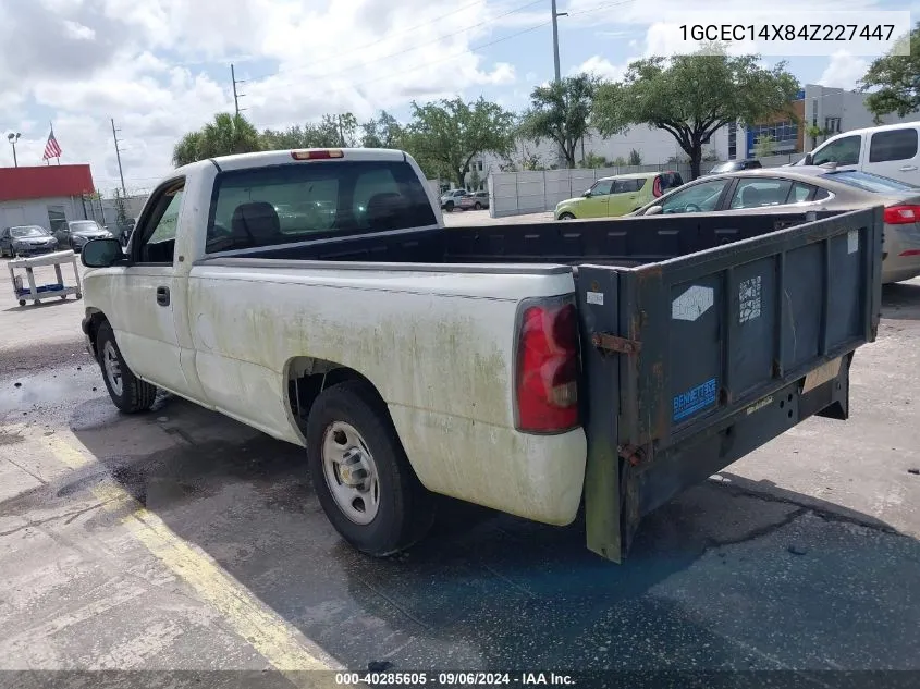 2004 Chevrolet Silverado 1500 Work Truck VIN: 1GCEC14X84Z227447 Lot: 40285605