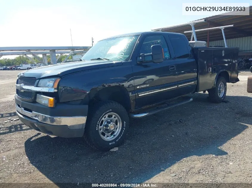 2004 Chevrolet Silverado 2500Hd Ls VIN: 01GCHK29U34E89933 Lot: 40285984