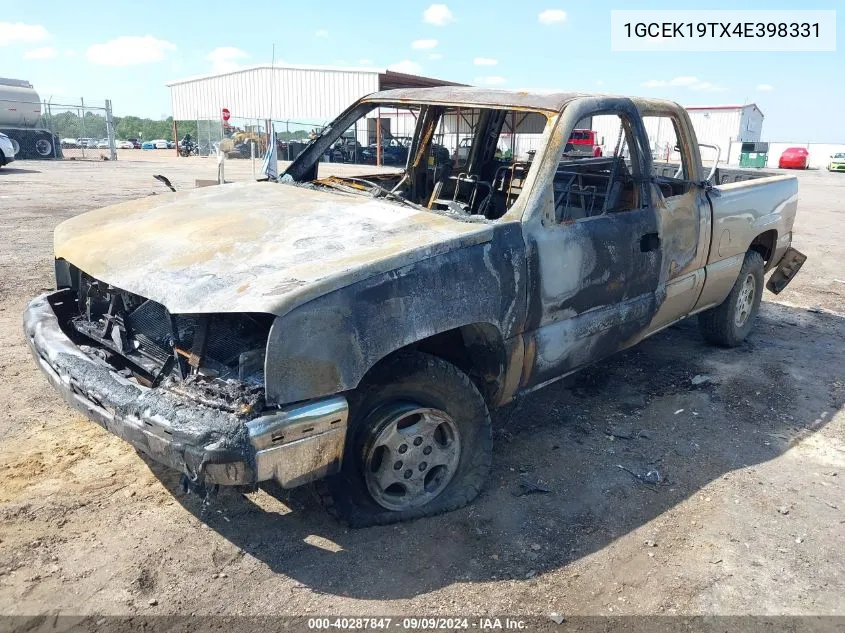 2004 Chevrolet Silverado 1500 Z71 VIN: 1GCEK19TX4E398331 Lot: 40287847