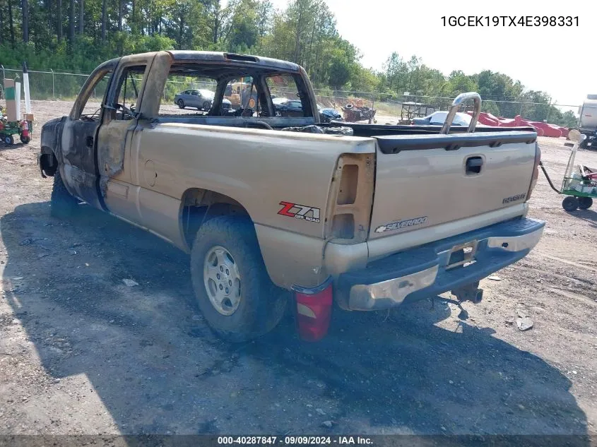 2004 Chevrolet Silverado 1500 Z71 VIN: 1GCEK19TX4E398331 Lot: 40287847