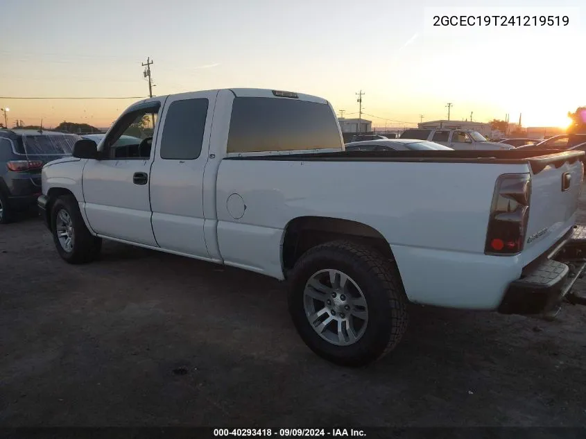 2004 Chevrolet Silverado 1500 Ls VIN: 2GCEC19T241219519 Lot: 40293418