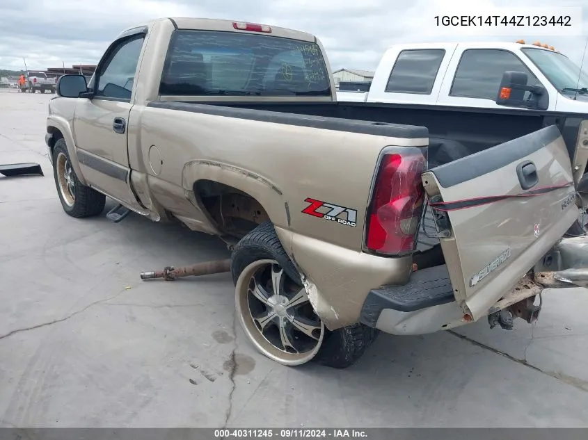 2004 Chevrolet Silverado K1500 VIN: 1GCEK14T44Z123442 Lot: 40311245