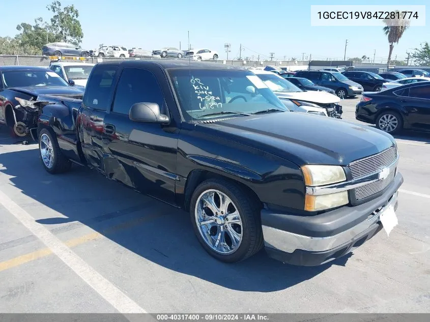 2004 Chevrolet Silverado 1500 Ls VIN: 1GCEC19V84Z281774 Lot: 40317400