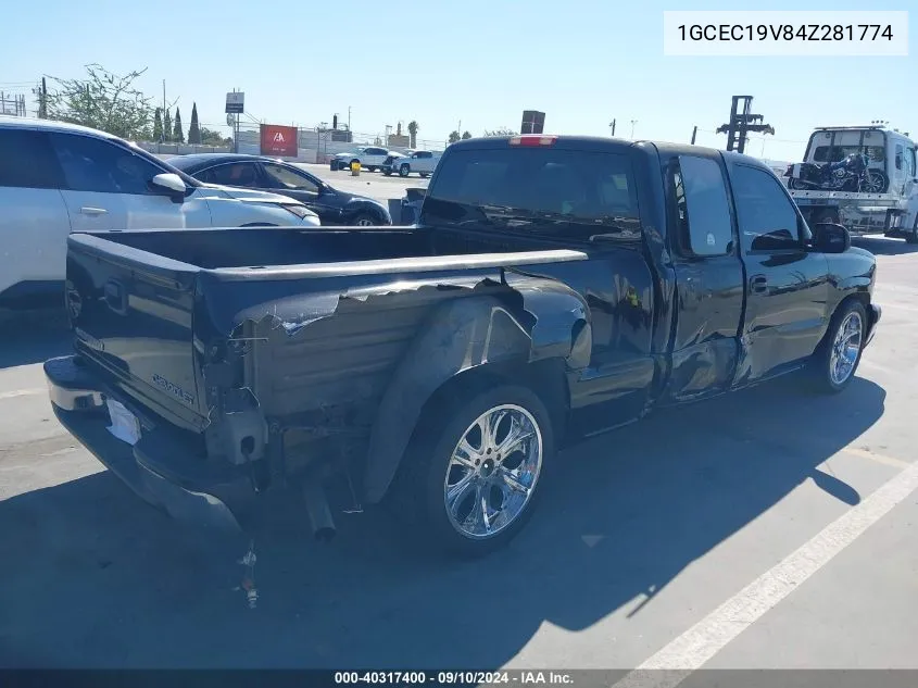 2004 Chevrolet Silverado 1500 Ls VIN: 1GCEC19V84Z281774 Lot: 40317400