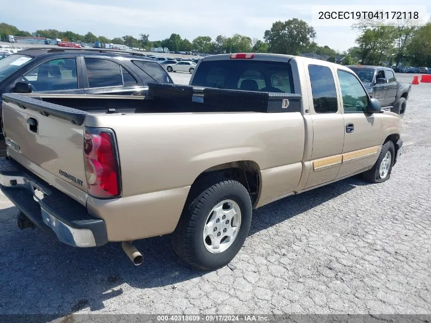 2GCEC19T041172118 2004 Chevrolet Silverado 1500 Ls