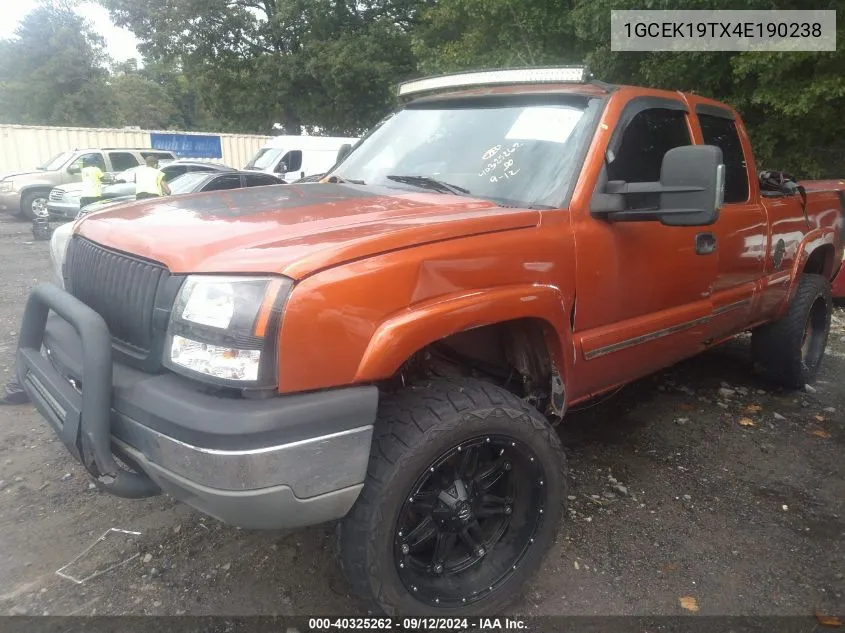 2004 Chevrolet Silverado 1500 Z71 VIN: 1GCEK19TX4E190238 Lot: 40325262