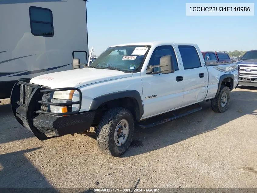 2004 Chevrolet Silverado 2500Hd Work Truck VIN: 1GCHC23U34F140986 Lot: 40327171